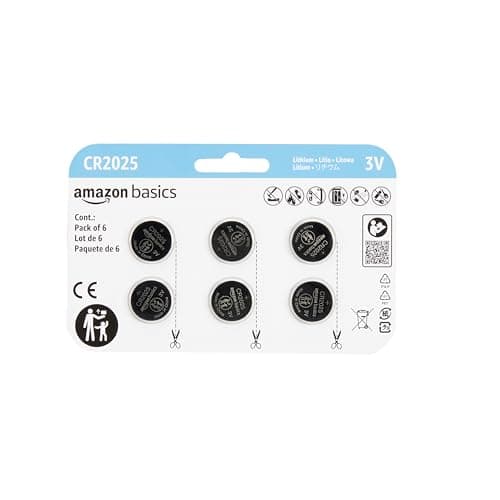 Amazon Basics 6-Pack CR2025 3V Lithium Co…, Long Lasting Power