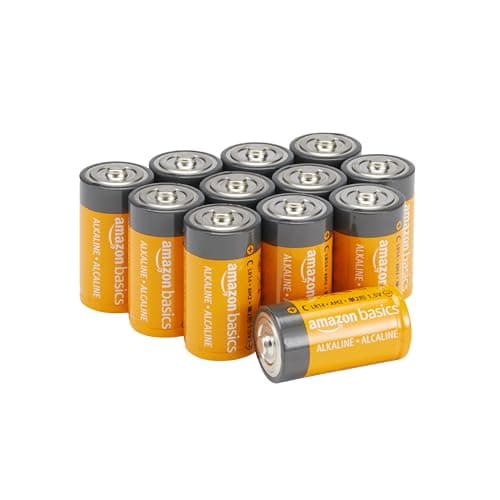 Amazon Basics C Cell Alkaline All-Purpose Batteries, 1.5 Volt