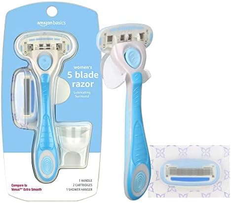 Amazon Basics 5-Blade Extra Smooth Razor for Women… — Handle