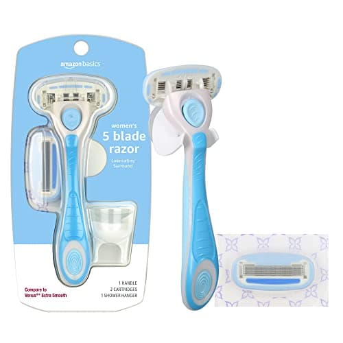 Amazon Basics 5-Blade Extra Smooth Razor for Women… — Handle