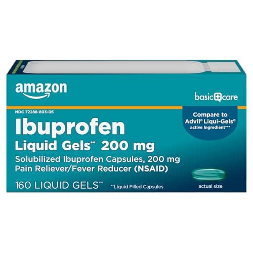 Amazon Basic Care Ibuprofen Liquid Gels 200 mg, 160 Count