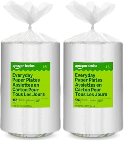Amazon Basics Everyday Paper Plates, 8.62 Inch
