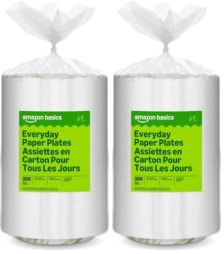 Amazon Basics Everyday Paper Plates, 8.62 Inch