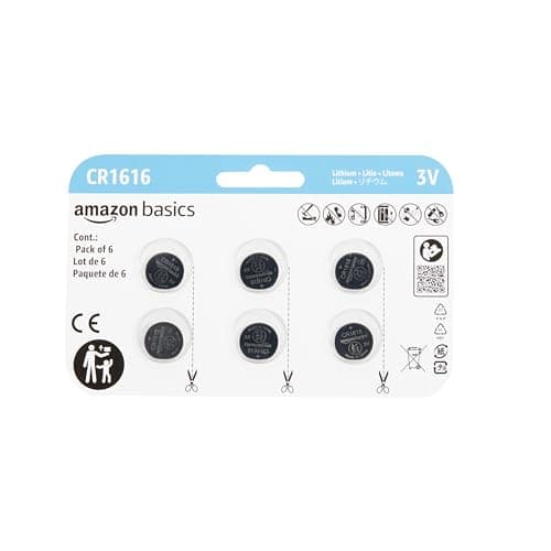 Amazon Basics 6-Pack CR1616 Lithium Coin Cell Battery, 3 Volt
