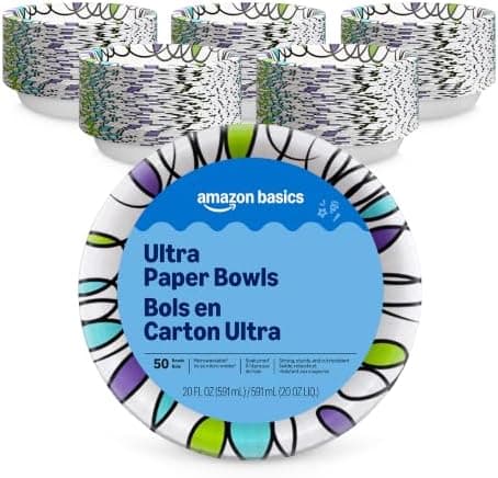 Amazon Basics Ultra Paper Bowls, 20 Oz