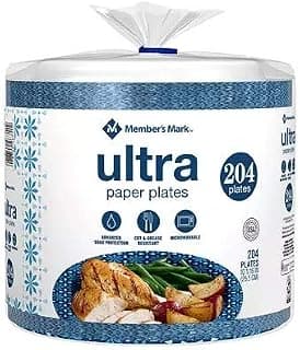 Member Mark Ultra Dinner Paper Plates (10", 204 ct.)