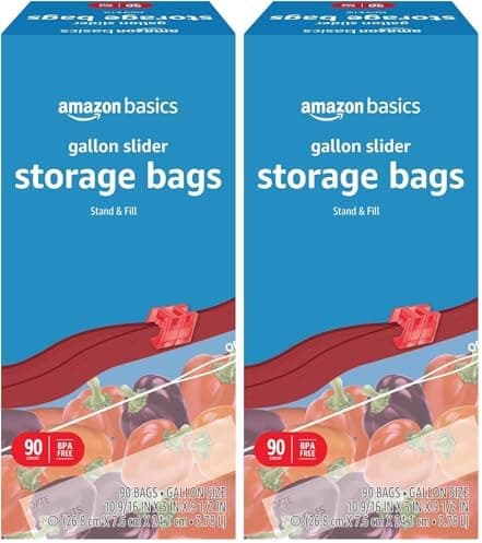 Amazon Basics Slider Gallon Food Storage Bags, BPA Free
