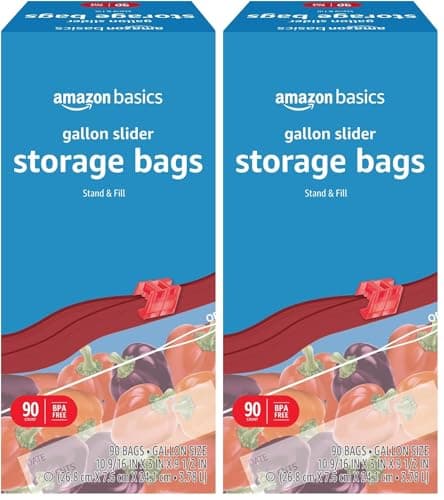 Amazon Basics Slider Gallon Food Storage Bags, BPA Free