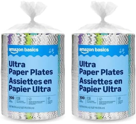 Amazon Basics Ultra Paper Plates, 6.87 Inch