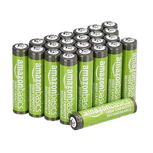 Amazon Basics 24-Pack Rechargeable AAA NiMH Hig… — Pre-Charged