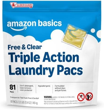 Amazon Basics Laundry Detergent Pacs, Free & Clear