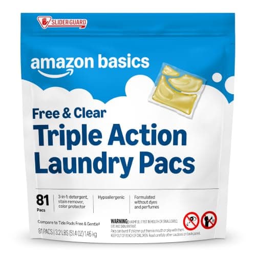 Amazon Basics Laundry Detergent Pacs, Free & Clear