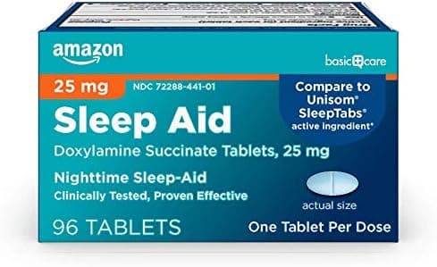 Amazon Basic Care Nighttime Sleep Aid Tablets for Adults