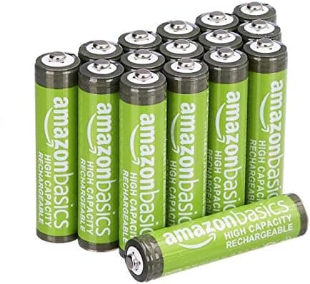 Amazon Basics 16-Pack Rechargeable AAA NiMH Hig… — Pre-Charged
