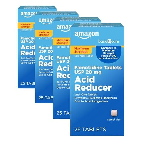 Amazon Basic Care Maximum Strength Famotidine Tablets 20 mg