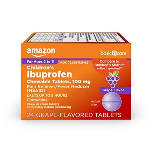 Amazon Basic Care Children's Ibuprofen Chewable Tablets 100 mg