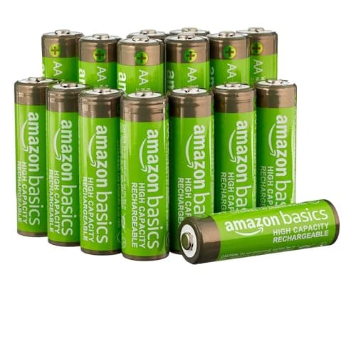 Amazon Basics 16-Pack Rechargeable AA NiMH High… — Pre-Charged