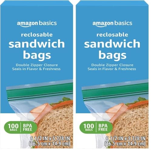 Amazon Basics Reclosable Double Zipper Sandwich St… — BPA Free