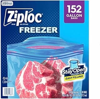 Ziplocs Gallon Storage Freezer Bags, 152 ct, Clear