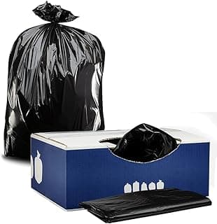 Plasticplace 32-33 Gallon Trash Bags │ 1 Mil │ Black Heavy…
