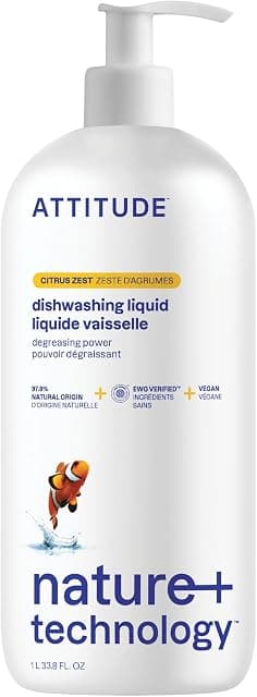 ATTITUDE Dish Soap, EWG Verified, Plant-Based & Vegan…