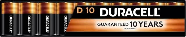 Duracell Coppertop D Batteries, 10 Count (1 Pack)