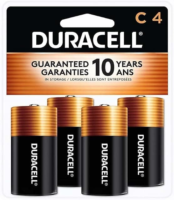 Duracell Coppertop C Batteries, 4 Count (Pack of 1)