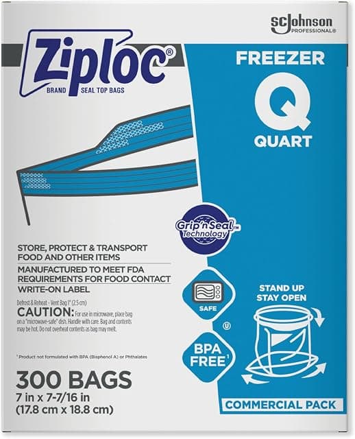 Ziploc Quart Food Storage Freezer Bags