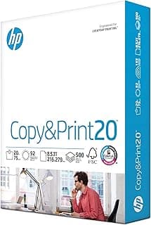 HP Printer Paper | 8.5 x 11 | Copy & Print 20 lb | 1 Ream…