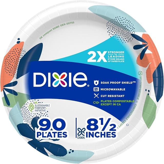 Dixie Medium Paper Plates, 8.5 Inch