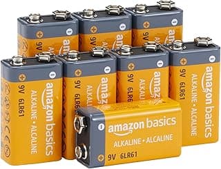 Amazon Basics 8-Pack 9V Long-Lasting Alkaline Batteries…