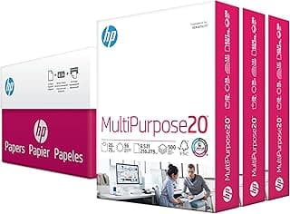HP Printer Paper | 8.5 x 11 | MultiPurpose 20 lb | 3 Ream Case…