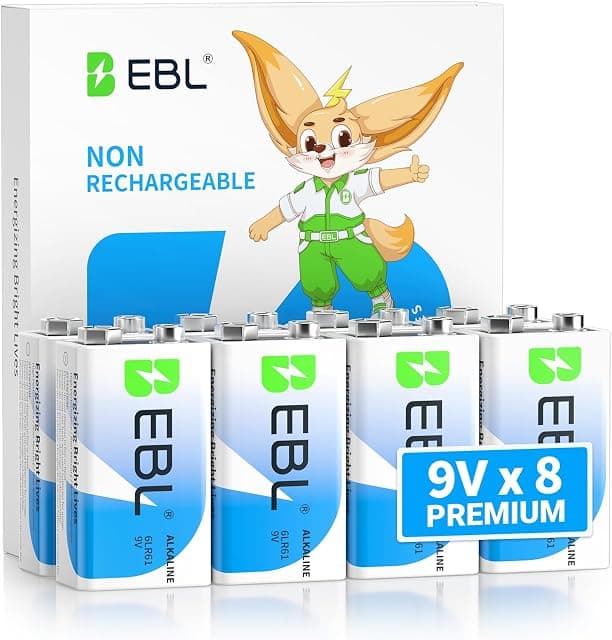EBL 9V Batteries 8 Pack