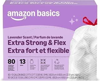 Amazon Basics Ultra-Force Tall Kitchen Drawstring Trash Bags