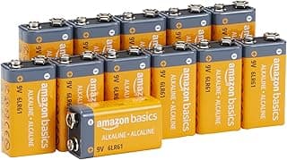 Amazon Basics 12-Pack 9V Long-Lasting Alkaline Batteries