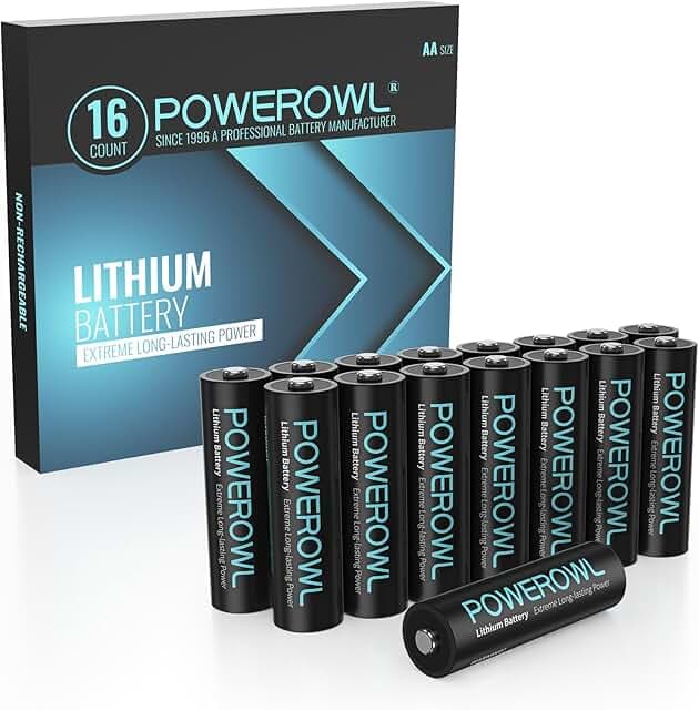 POWEROWL Lithium Batteries AA 16 Pack