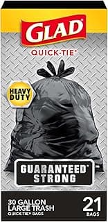 Glad Trash Bags, Strong Quick-Tie Large Garbage Bags - 30…