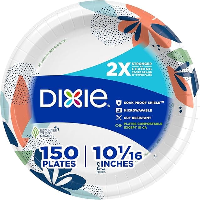 Dixie Large Paper Plates, 10 Inch