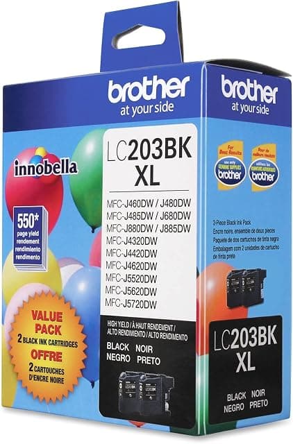 Brother Genuine High Yield Black Ink Cartridges