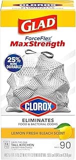Glad ForceFlex MaxStrength Kitchen Drawstring Bags with Lemon…