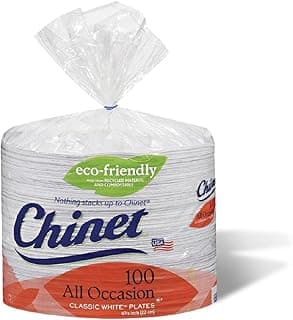 Chinet Classic White, Round All Occasion Fiber Plates, 8.75…