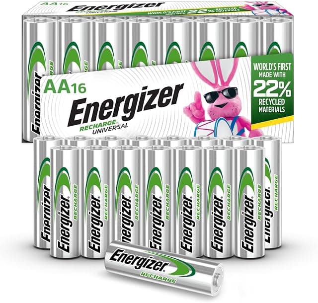 Energizer Recharge Universal Rechargeable AA Batteries (16…