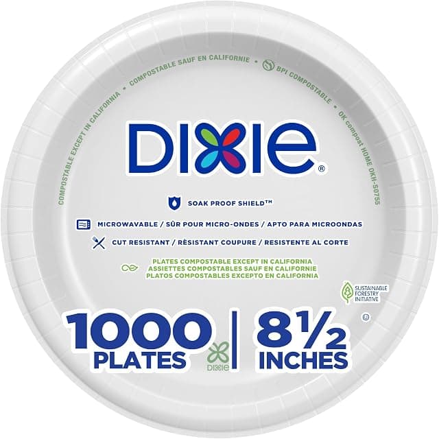 Dixie 8.5 Inch Medium-Weight Paper Plates By GP PRO