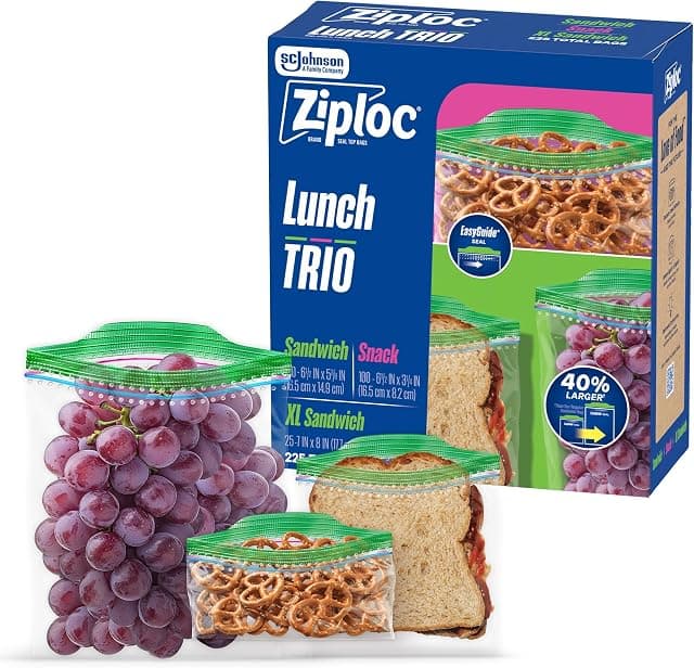 Ziploc Lunch Trio Variety Pack, Easy Open and Close