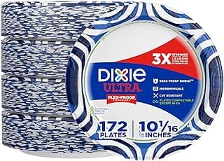 Dixie Ultra, Large Paper Plates, 10 Inch, 172 Count (4 packs…