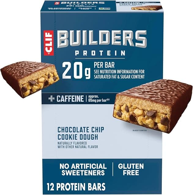 CLIF BUILDERS + Caffeine Protein Bars - Chocolate Chip Cookie…