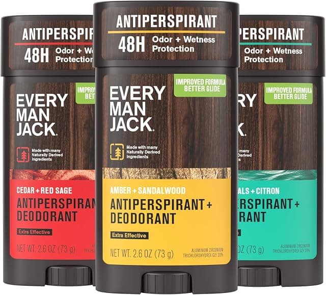 Every Man Jack Men’s Antiperspirant Deodorant Variety Pack…