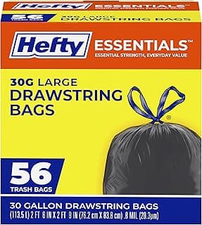 Hefty Essentials Drawstring 30 Gallon Trash Bags
