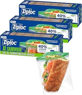 Ziploc XL Sandwich and Snack Bags, Easy Open and Close