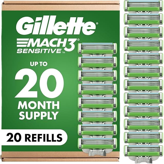 Gillette Mach3 Sensitive Mens Shaving Razor Blade Refills